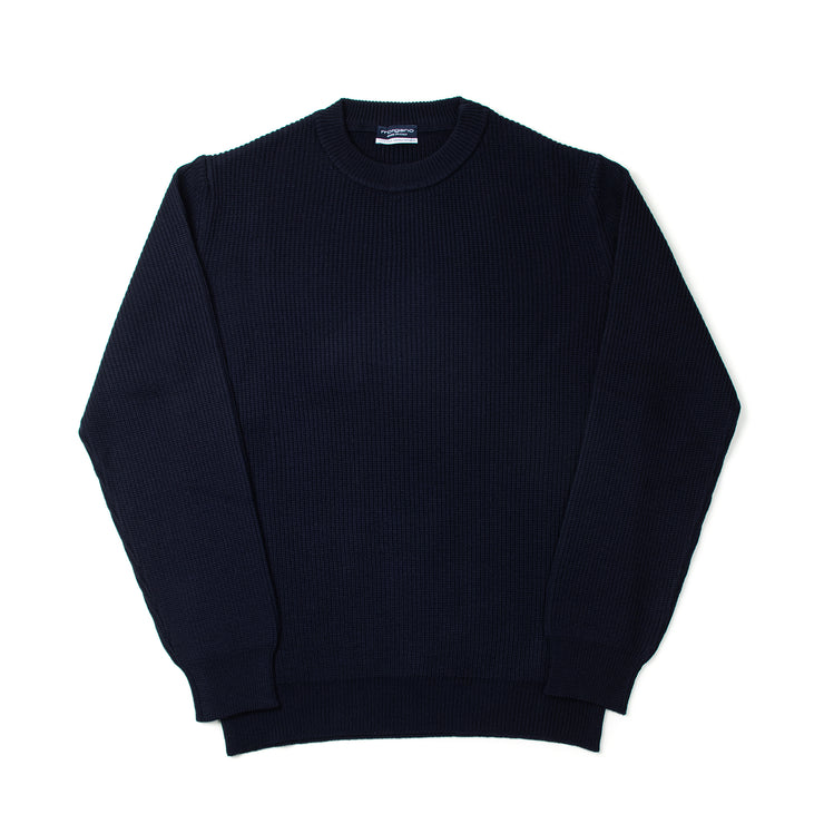 Fisherman Rib Crewneck in Blue