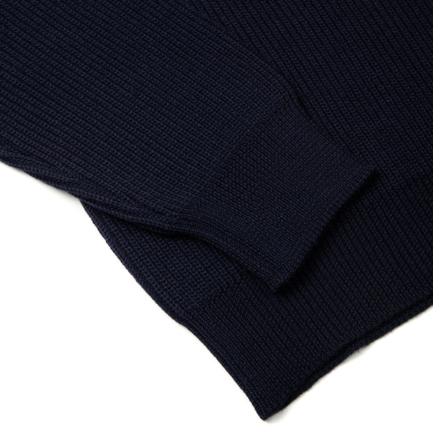 Fisherman Rib Crewneck in Blue