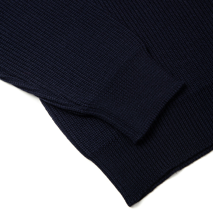 Fisherman Rib Crewneck in Blue