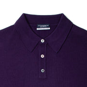 Long Sleeve Knitted Polo Extrafine Merino - Violet