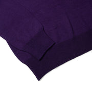 Long Sleeve Knitted Polo Extrafine Merino - Violet