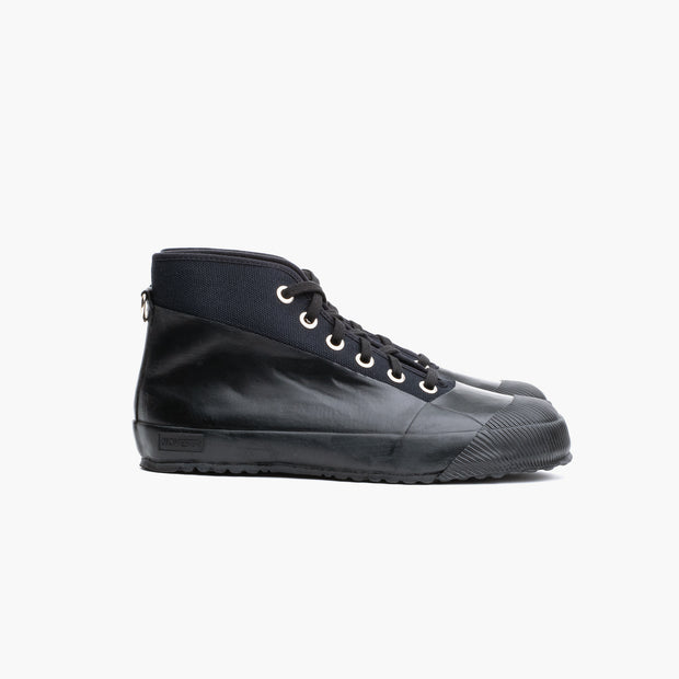 Tactical Ankle Sneaker in Black Rubber & Canvas