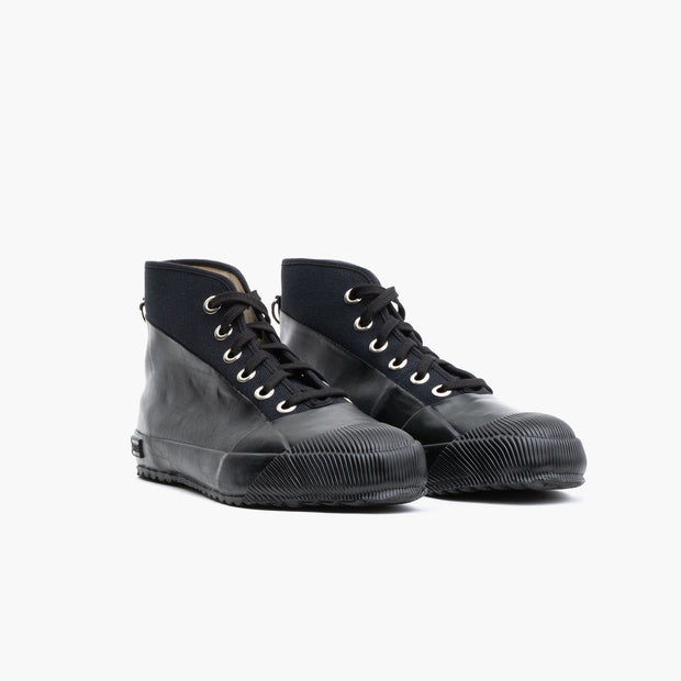 Tactical Ankle Sneaker in Black Rubber & Canvas