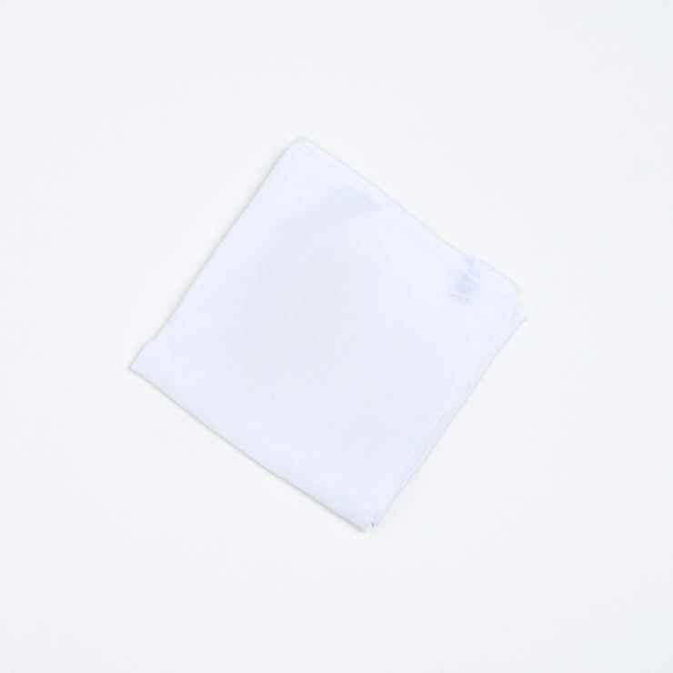 Pocket Square in Linen - White