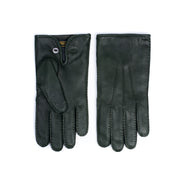 Deerskin Leather Glove with Button - Bottle Green