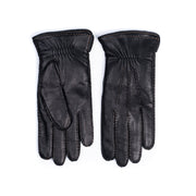 Deerskin Leather Glove - Black Deerskin & Cashmere Knit