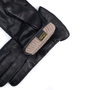 Deerskin Leather Glove - Black Deerskin & Cashmere Knit