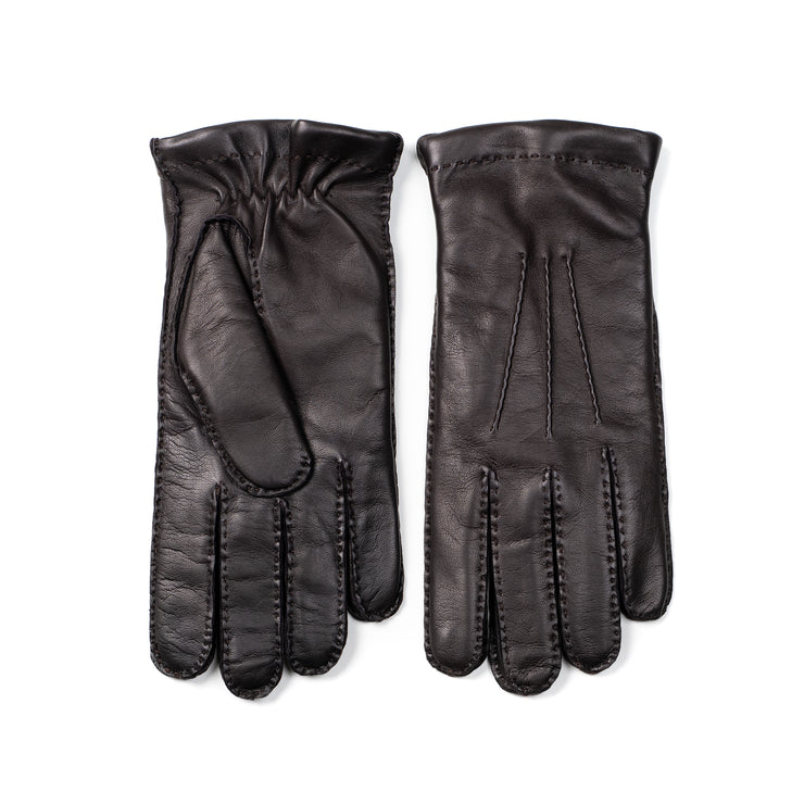 Lambskin Leather Glove - Dark Brown