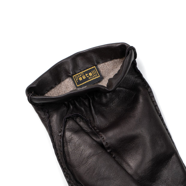 Lambskin Leather Glove - Dark Brown