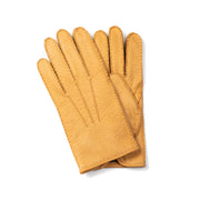 Peccary Leather Glove with Button - Cork