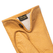 Peccary Leather Glove with Button - Cork