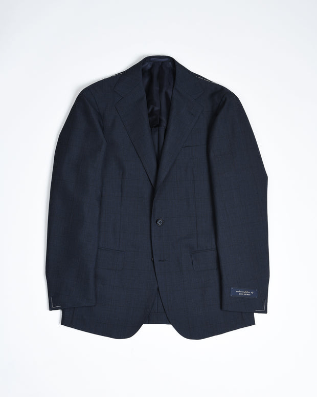 Glen Plaid Suit in Wool and Mohair - Dark blue