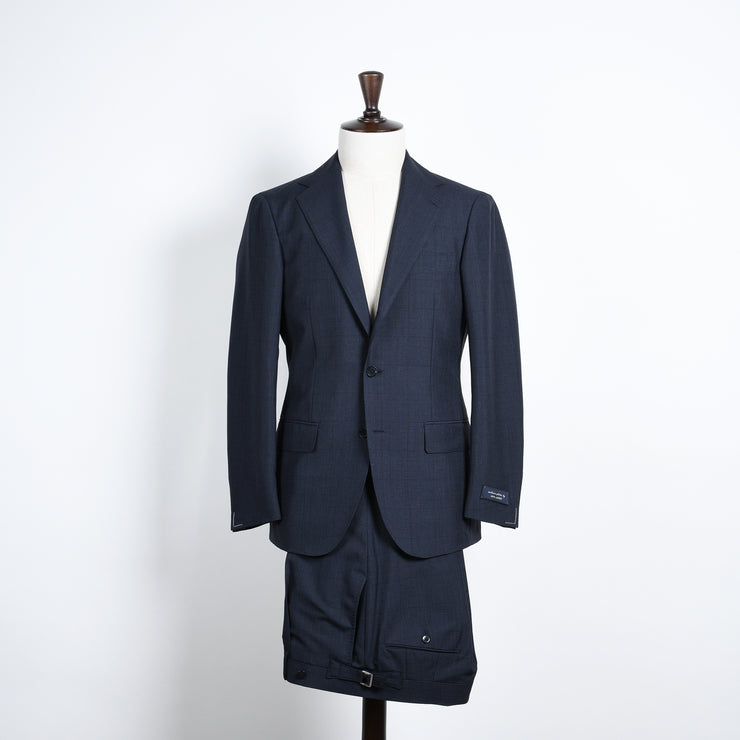 Glen Plaid Suit in Wool and Mohair - Dark blue