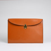 Suede Lined 808 Lock Folio in English Bridle Leather - Conker