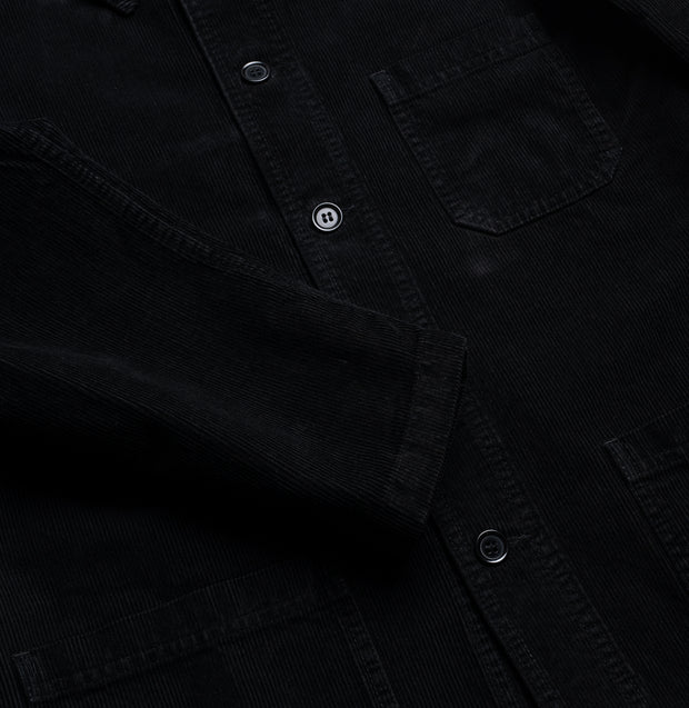 Workwear Jacket in Black Soft Corduroy