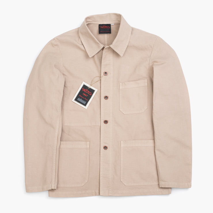 Workwear Jacket in Chalk Twill Cotton