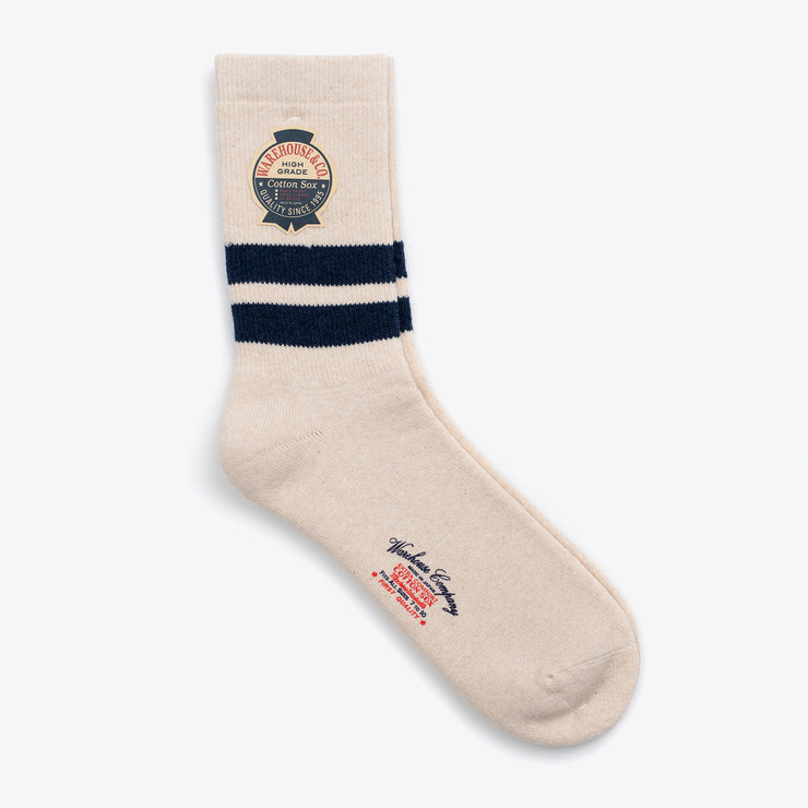 Lot 5234 Pile Socks in Cream & Navy Stripe