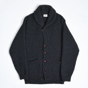 Lambswool Shawl Collar Cardigan - Dark Grey