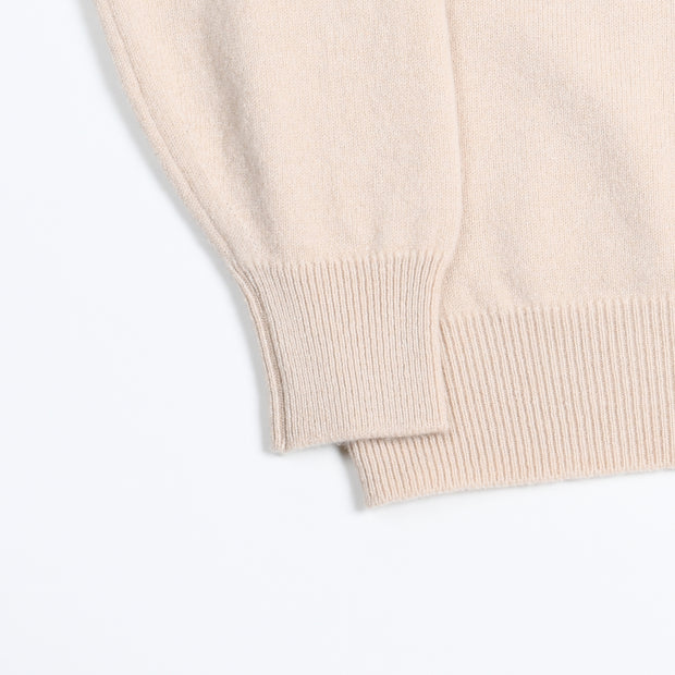 Leven Crewneck sweater in Lambswool - Beige