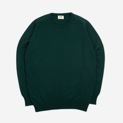 Leven Crewneck Sweater in Lambswool - Dark Green