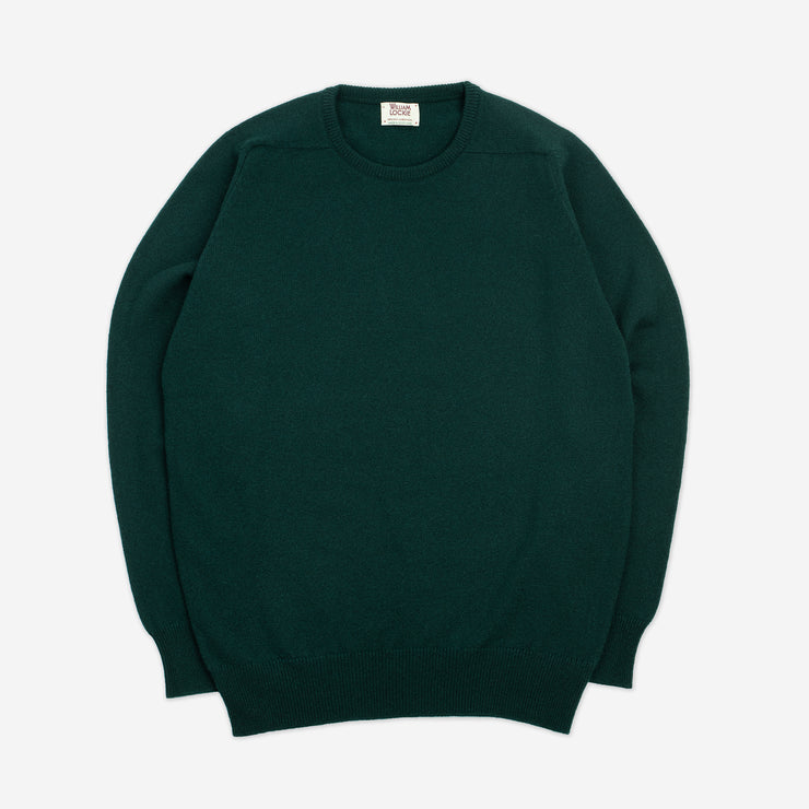 Leven Crewneck Sweater in Lambswool - Bottle Green