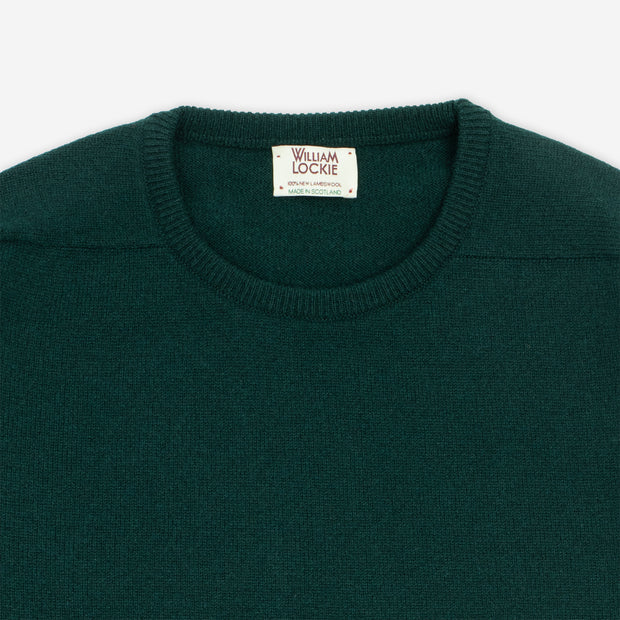 Leven Crewneck Sweater in Lambswool - Dark Green