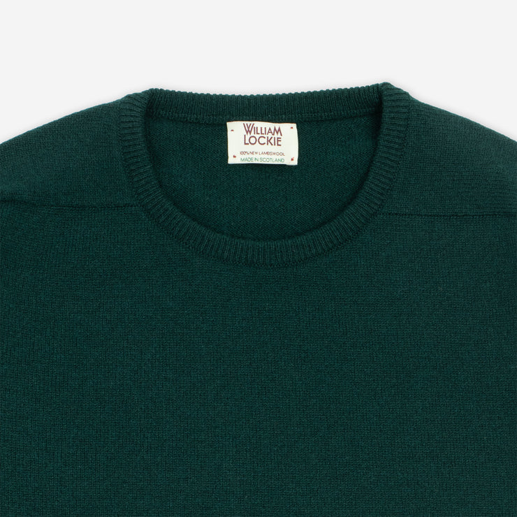 Leven Crewneck Sweater in Lambswool - Bottle Green