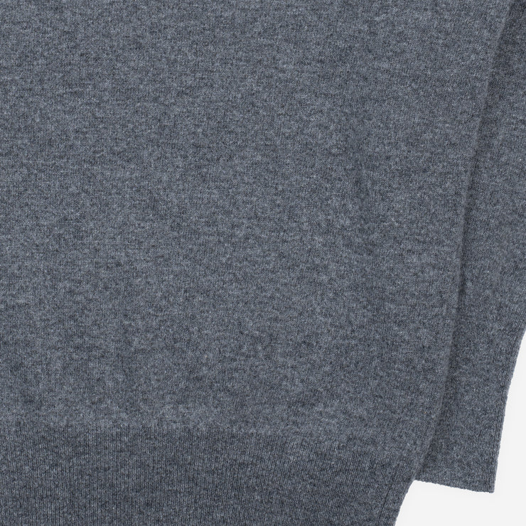 Gordon V-neck Sweater in Geelong Wool - Medium Grey